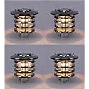 Arus Metal Antique Design Water Proof Ring Shaped Silver Outdoor Gate Light for Home (Silver-Transparent, Pack of 4 Lamp)