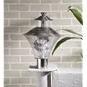 Arus Metal Antique Design Water Proof Cone Shaped Silver Outdoor Gate Light for Home (Silver-Transparent, Pack of 1 Lamp)