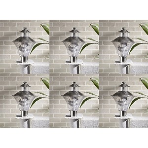 arus metal antique design waterproof cone shaped silver outdoor gate light for home silver-transparent pack of 6 light