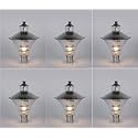 Arus Metal Antique Design Waterproof Cone Shaped Silver Outdoor Gate Light for Home (Silver-Transparent, Pack of 6 Lamp)
