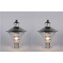 Arus Metal Antique Design Waterproof Cone Shaped Silver Outdoor Gate Light for Home (Silver-Transparent, Pack of 2 Lamp)