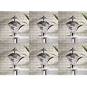 Arus Metal Antique Design Waterproof Cone Shaped Silver Outdoor Gate Light for Home (Silver-Transparent, Pack of 6 Lamp)