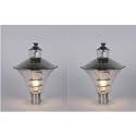 Arus Metal Antique Design Waterproof Cone Shaped Silver Outdoor Gate Light for Home (Silver-Transparent, Pack of 2 Lamp)