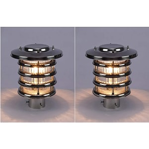 arus metal antique design waterproof ring shaped silver outdoor gate light for home silver-transparent pack of 2 lamp