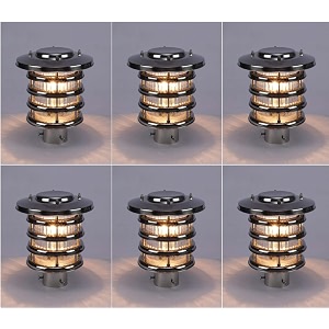 arus metal antique design waterproof ring shaped silver outdoor gate light for home silver-transparent pack of 6 lamp