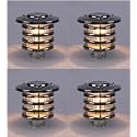 Arus Metal Antique Design Waterproof Ring Shaped Silver Outdoor Gate Light for Home (Silver-Transparent, Pack of 4 Lamp)