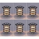 Arus Metal Antique Design Waterproof Ring Shaped Silver Outdoor Gate Light for Home (Silver-Transparent, Pack of 6 Lamp)