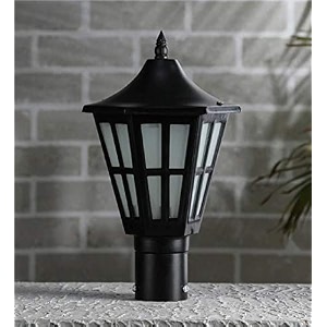arus metal exterior antique design waterproof cone shaped black outdoor gate light for home black pack of 1 light