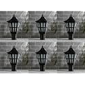 Arus Metal Exterior Antique Design Waterproof Cone Shaped Black Outdoor Gate Lamp for Home (Black, Pack of 6 Lamp)