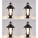 Arus Metal Exterior Design Water Proof Cone Shaped Black Gate Lamp for Home (Black, Pack of 4 Lamp)