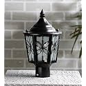 Arus Metal Exterior Design Water Proof Cone Shaped Black Gate Lamp for Home Pillar and Poles (Black, Pack of 1 Lamp)