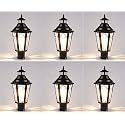 Arus Metal Exterior Design Water Proof Cone Shaped Black Gate Lamp for Home (Black, Pack of 6 Lamp)