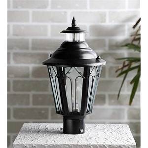 arus metal exterior design waterproof cone shaped black gate lamp for home black pack of 1 lamp