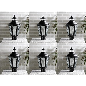 arus metal exterior design waterproof cone shaped black gate light for home black pack of 6 light