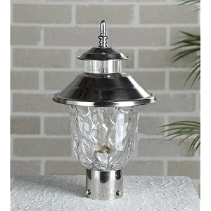 arus metal exterior design waterproof cone shaped outdoor gate light for home and apartments silver pack of 1 light