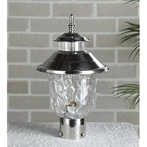 arus metal exterior design waterproof cone shaped outdoor gate light for home and apartments silver pack of 1 light