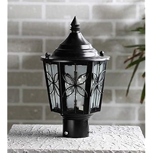 arus metal exterior design waterproof cone shaped black gate light for home pillar and poles black pack of 1 light