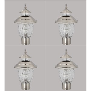 arus metal exterior design waterproof cone shaped outdoor gate light for home and apartments silver pack of 4 lamp