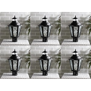 arus metal exterior design waterproof cone shaped gardener gate light for home and apartments black pack of 6 lamp