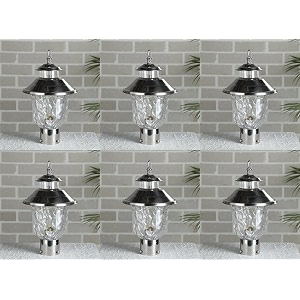 arus metal exterior design waterproof cone shaped outdoor gate light for home and apartments silver pack of 6 lamp