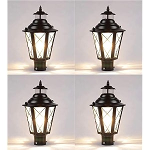 arus metal exterior design waterproof cone shaped gardener gate light for home and apartments black pack of 4 lamp