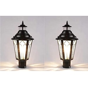 arus metal exterior design waterproof cone shaped black gate light for home black pack of 2 light