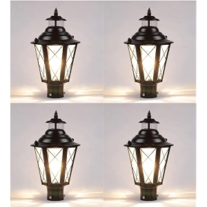 arus metal exterior design waterproof cone shaped gardener gate light for home and apartments black pack of 4 lamp