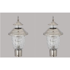 arus metal exterior design waterproof cone shaped outdoor gate light for home and apartments silver pack of 2 lamp