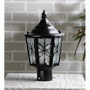 arus metal exterior design waterproof cone shaped black gate lamp for home pillar and poles black pack of 1 lamp