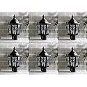 Arus Metal Exterior Design Waterproof Cone Shaped Black Gate Lamp for Home Pillar and Poles (Black, Pack of 6 Lamp)