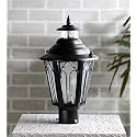 Arus Metal Exterior Design Waterproof Cone Shaped Black Gate Lamp for Home (Black, Pack of 1 Lamp)