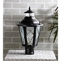 Arus Metal Exterior Design Waterproof Cone Shaped Gardener Gate Light for Home and Apartments (Black, Pack of 1 Lamp)