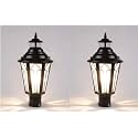 Arus Metal Exterior Design Waterproof Cone Shaped Black Gate Lamp for Home (Black, Pack of 2 Lamp)