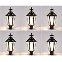 Arus Metal Exterior Design Waterproof Cone Shaped Black Gate Lamp for Home (Black, Pack of 6 Lamp)