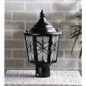 Arus Metal Exterior Design Waterproof Cone Shaped Black Gate Light for Home Pillar and Poles (Black, Pack of 1 Light)