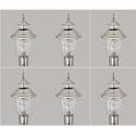 Arus Metal Exterior Design Waterproof Cone Shaped Outdoor Gate Light for Home and Apartments (Silver, Pack of 6 Lamp)