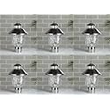 Arus Metal Exterior Design Waterproof Cone Shaped Outdoor Gate Light for Home and Apartments (Silver, Pack of 6 Lamp)