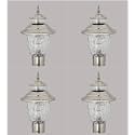 Arus Metal Exterior Design Waterproof Cone Shaped Outdoor Gate Light for Home and Apartments (Silver, Pack of 4 Lamp)