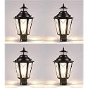 Arus Metal Exterior Design Waterproof Cone Shaped Gardener Gate Light for Home and Apartments (Black, Pack of 4 Lamp)