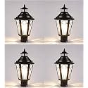 Arus Metal Exterior Design Waterproof Cone Shaped Black Gate Lamp for Home (Black, Pack of 4 Lamp)
