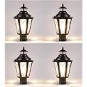 Arus Metal Exterior Design Waterproof Cone Shaped Gardener Gate Light for Home and Apartments (Black, Pack of 4 Light)