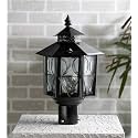 Arus Metal Exterior Design Waterproof Polygonal Shaped Black Gate Lamp for Home (Black, Pack of 1 Lamp)