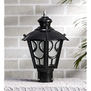arus metal exterior modern design water proof top umbrella shaped gate lamp for home and apartments black pack of 1 lamp
