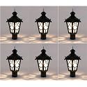Arus Metal Exterior Modern Design Water Proof Top Umbrella Shaped Gate Lamp for Home and Apartments (Black, Pack of 6 Lamp)