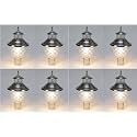 Arus Metal Exterior Modern Design Water Proof Bowl Shaped Gate Lamp for Home and Apartments (Silver, Pack of 8 Lamp)