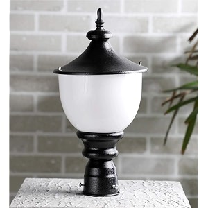 arus metal exterior modern design waterproof bowl shaped gate light for home and apartments black-white pack of 1 light