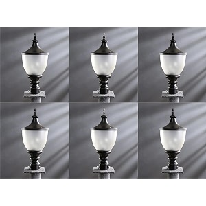 arus metal exterior modern design waterproof bowl shaped gate light for home and apartments pack of 6 lamp