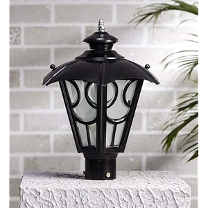 arus metal exterior modern design waterproof top umbrella shaped gate light for home and apartments black pack of 1 lamp
