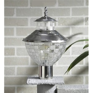 arus metal exterior modern design waterproof bowl shaped gate lamp for home and apartments silver pack of 1 lamp