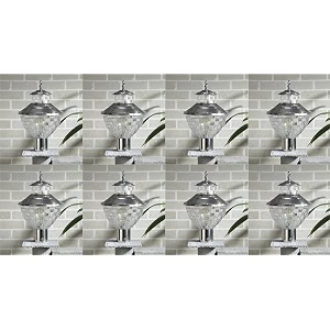 arus metal exterior modern design waterproof bowl shaped gate lamp for home and apartments silver pack of 8 lamp